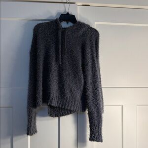 LC Lauren Conrad Charcoal/blue Hooded Sweater